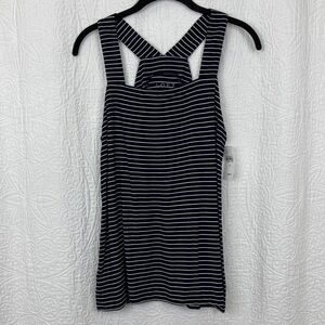 LOFT Navy and White Striped Tank Top sz Medium NWT